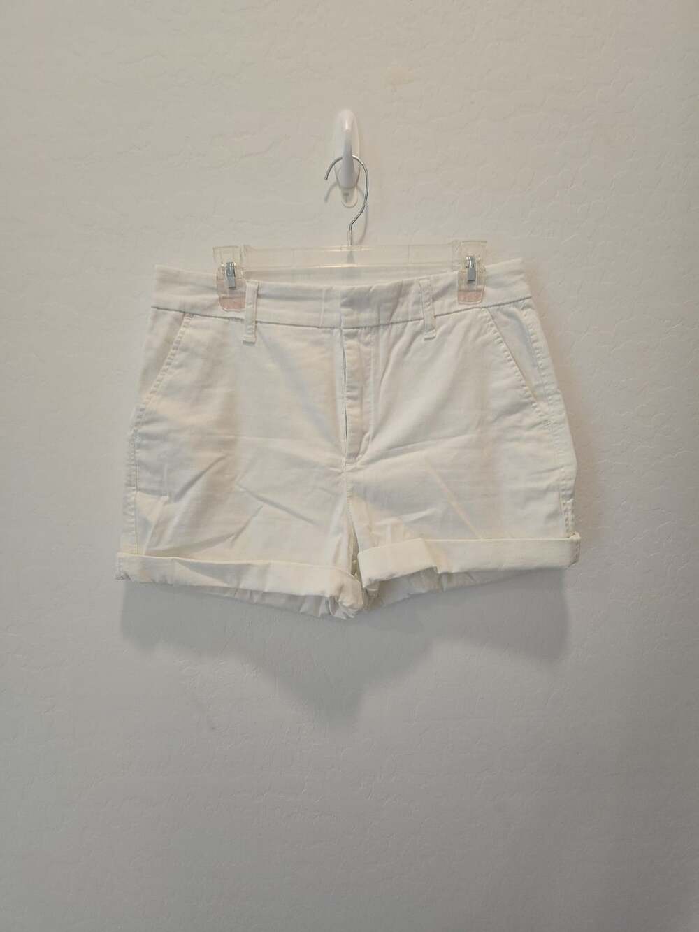 Gloria Vanderbilt Shorts Size 10 White Roll Up Cuffed Denim
